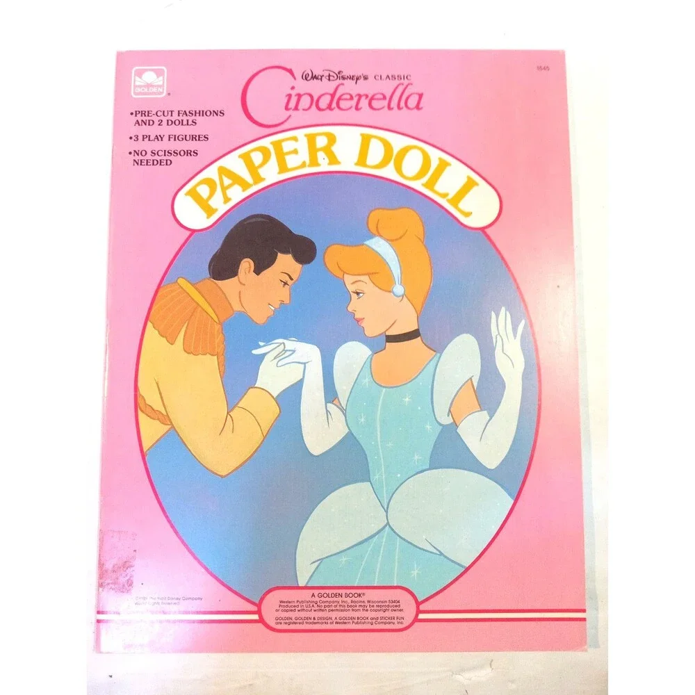Vintage Cinderella  Old Fashioned Cut Out  Paper Dolls Book